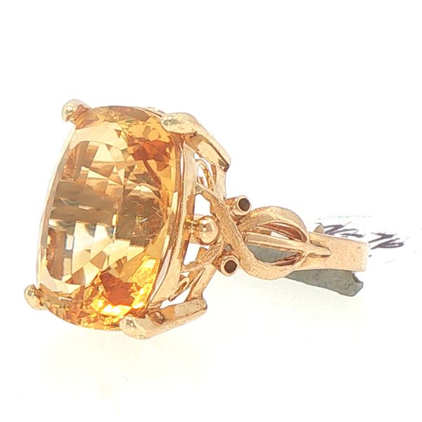 Estate 18K Yellow Gold Cushion Cut Citrine Ring Image 3 Bryan Jewelry Prattville, AL