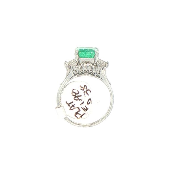 Estate Platinum Emerald & Diamond Ring Image 2 Bryan Jewelry Prattville, AL