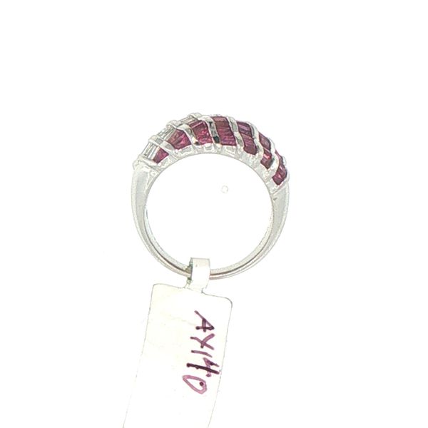 Estate Platinum Ruby & Diamond Dome Ring Image 2 Bryan Jewelry Prattville, AL