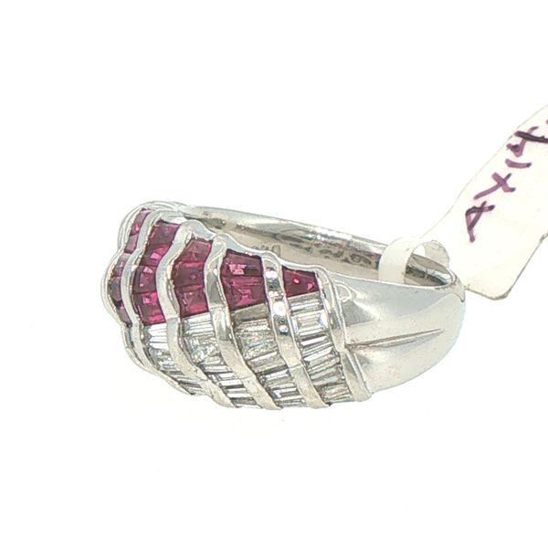 Estate Platinum Ruby & Diamond Dome Ring Image 4 Bryan Jewelry Prattville, AL