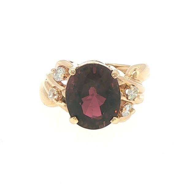 Estate Oval Tourmaline & Diamond Accent Ring Bryan Jewelry Prattville, AL