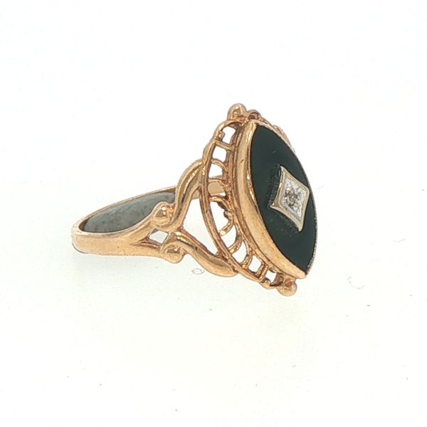 Estate Onyx & Diamond Ring Image 2 Bryan Jewelry Prattville, AL