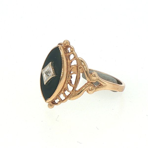 Estate Onyx & Diamond Ring Image 3 Bryan Jewelry Prattville, AL