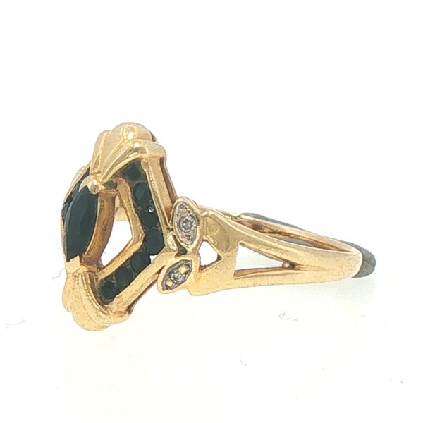 Estate Sapphire & Diamond Geometric Ring Image 3 Bryan Jewelry Prattville, AL