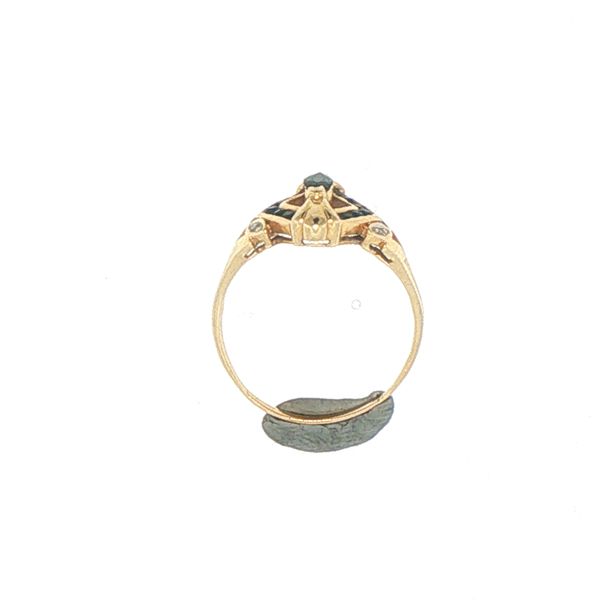 Estate Sapphire & Diamond Geometric Ring Image 5 Bryan Jewelry Prattville, AL