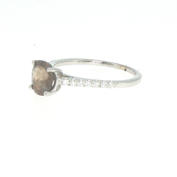 Natural 1.09ct Alexandrite & Diamond Ring in 18K White Gold Image 2 Bryan Jewelry Prattville, AL