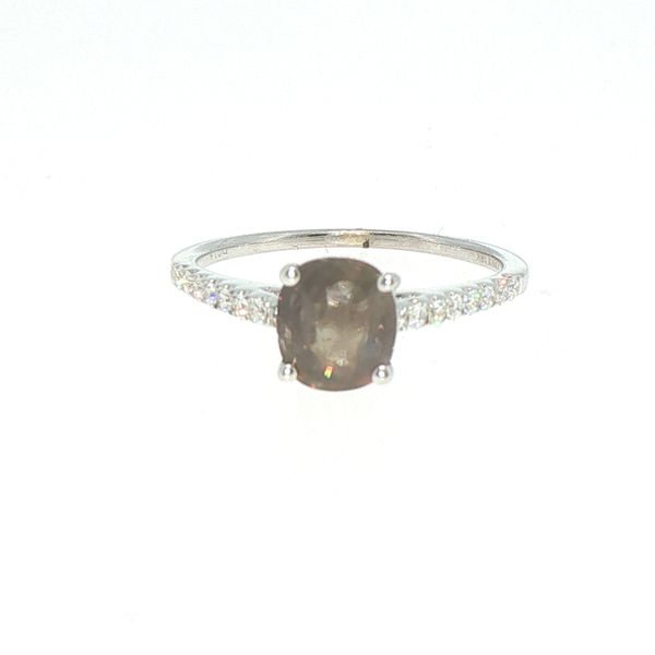 Natural 1.09ct Alexandrite & Diamond Ring in 18K White Gold Bryan Jewelry Prattville, AL