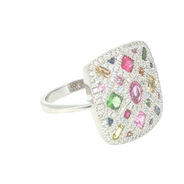 A 14kw multi gemstone ring with .38ctw- 1.37tgw Kaleidoscope of natural gemstone varieties and shapes Image 2 Bryan Jewelry Prattville, AL
