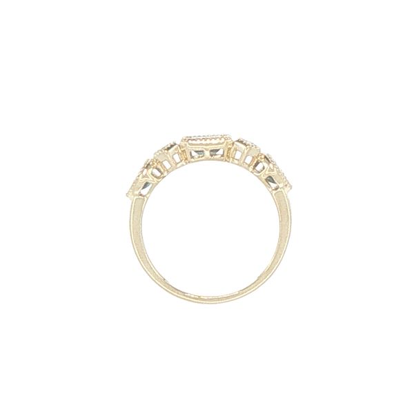 14K Yellow Gold Montana Sapphire & Diamond Five-Stone Ring Image 3 Bryan Jewelry Prattville, AL