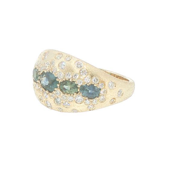 14K Yellow Gold Montana Sapphire & Diamond Confetti Ring Image 5 Bryan Jewelry Prattville, AL