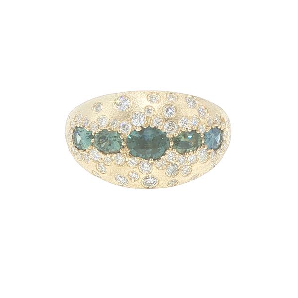 14K Yellow Gold Montana Sapphire & Diamond Confetti Ring Bryan Jewelry Prattville, AL