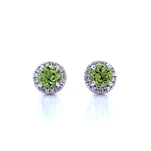 Peridot and Diamond Halo Studs Bryan Jewelry Prattville, AL
