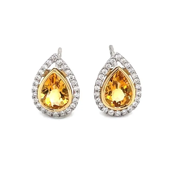 Citrine Pear Shaped Earrings Image 3 Bryan Jewelry Prattville, AL