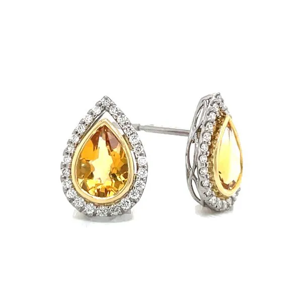 Citrine Pear Shaped Earrings Image 4 Bryan Jewelry Prattville, AL
