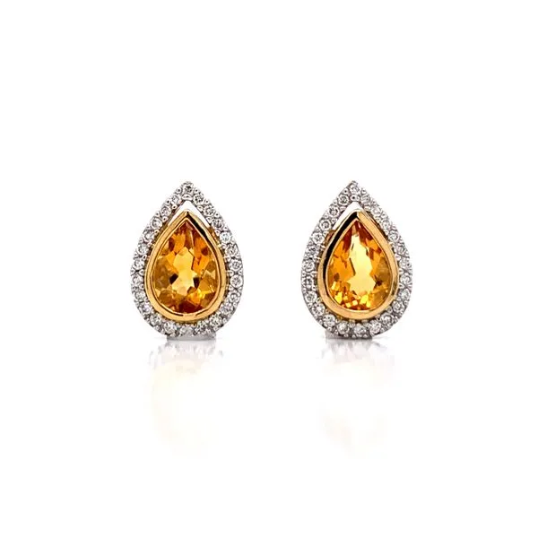 Citrine Pear Shaped Earrings Image 5 Bryan Jewelry Prattville, AL