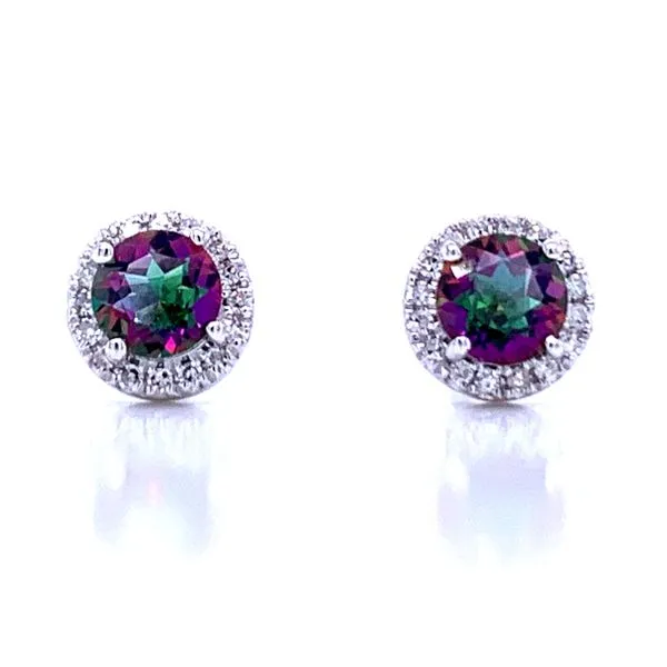 Mystic Topaz and Diamond Halo Studs Bryan Jewelry Prattville, AL