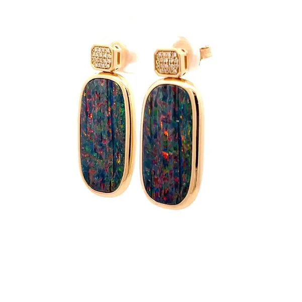 Sensational Boulder Opal Earrings- 14ky Drop Earrings Image 2 Bryan Jewelry Prattville, AL