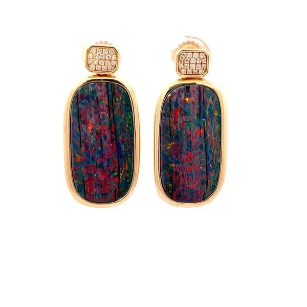 Sensational Boulder Opal Earrings- 14ky Drop Earrings Image 3 Bryan Jewelry Prattville, AL