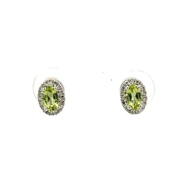 Oval Peridot & Diamond Halo Studs Bryan Jewelry Prattville, AL