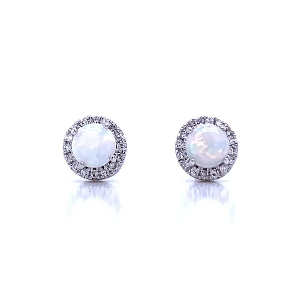 Opal and Diamond Halo Studs Bryan Jewelry Prattville, AL