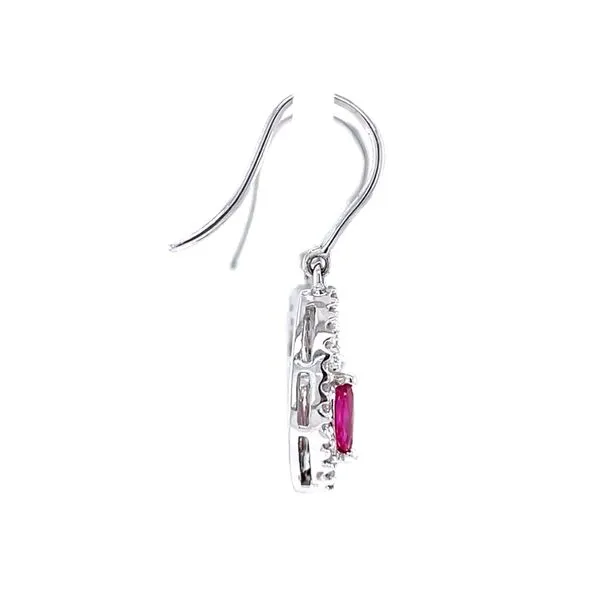 Ruby & Diamond Dangle Earrings Image 3 Bryan Jewelry Prattville, AL