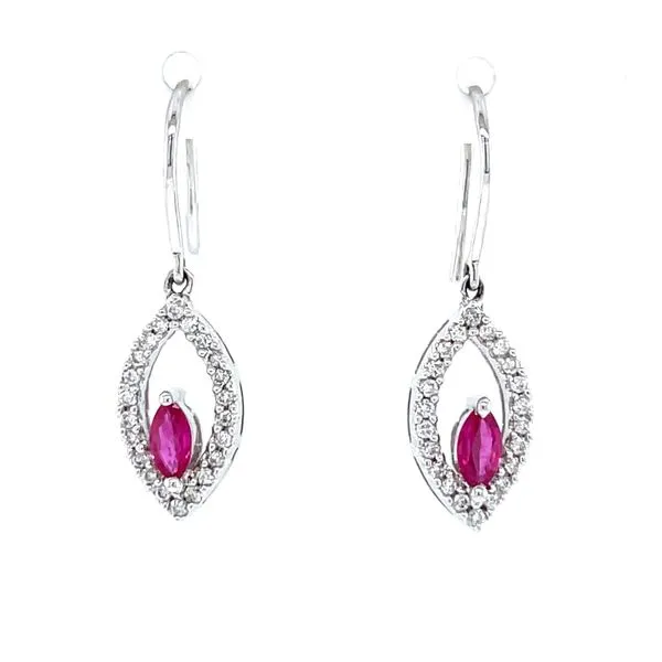 Ruby & Diamond Dangle Earrings Bryan Jewelry Prattville, AL