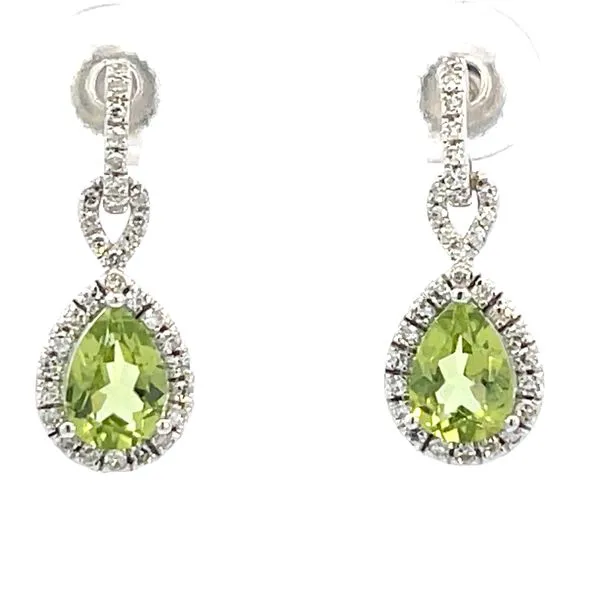 Peridot & diamond dangle earrings-14kw Bryan Jewelry Prattville, AL