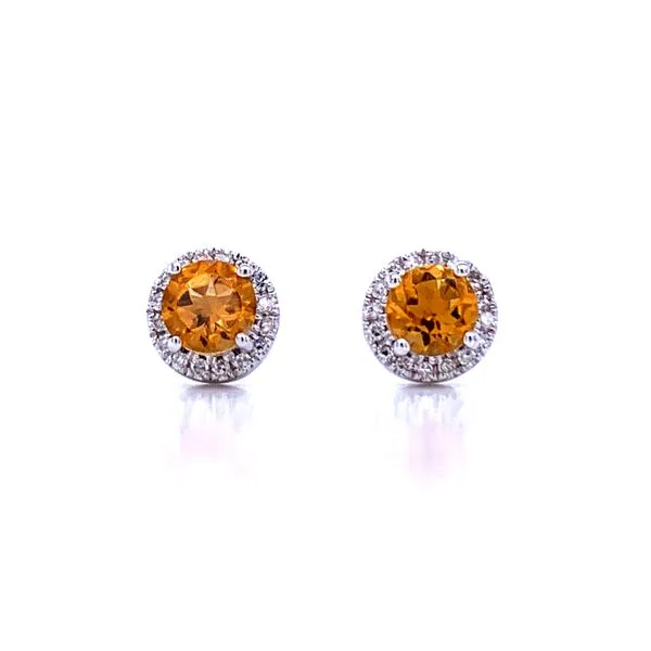 Citrine and Diamond Halo Studs Bryan Jewelry Prattville, AL