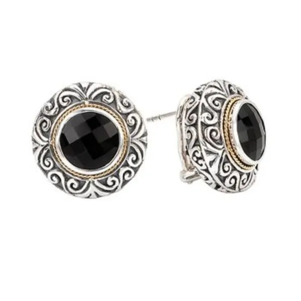 Sterling Silver & 18k Onyx earrings Bryan Jewelry Prattville, AL