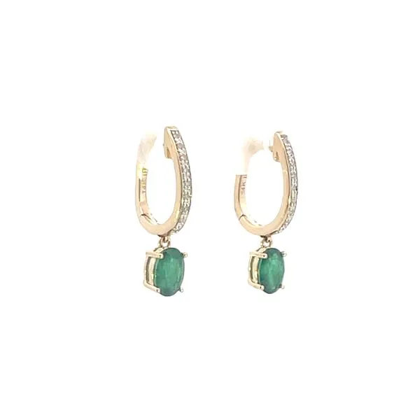 Emerald & Diamond Dangle Earrings-14ky Image 2 Bryan Jewelry Prattville, AL