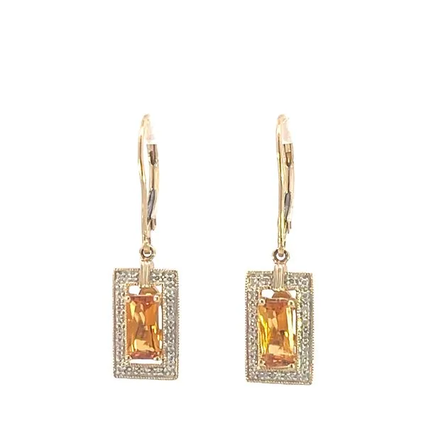 Citrine & Diamond Leverback earrings Bryan Jewelry Prattville, AL