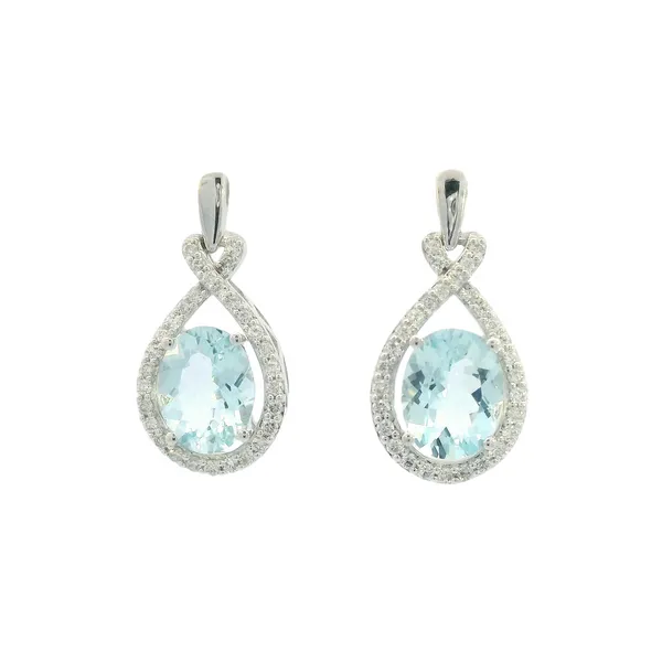 14kw Aquamarine & Diamond Dangles Image 2 Bryan Jewelry Prattville, AL