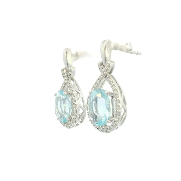 14kw Aquamarine & Diamond Dangles Image 4 Bryan Jewelry Prattville, AL