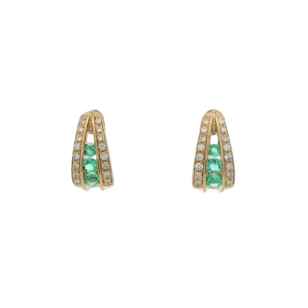 Emerald & Diamond petite Drop earrings-14ky Image 4 Bryan Jewelry Prattville, AL