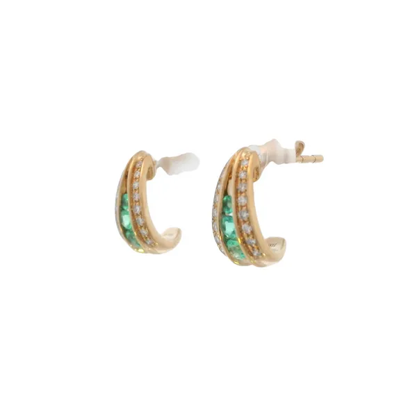 Emerald & Diamond petite Drop earrings-14ky Image 5 Bryan Jewelry Prattville, AL