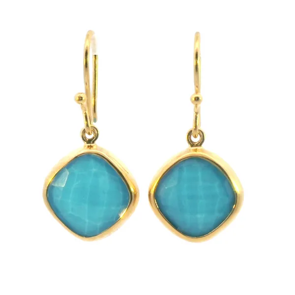 Turquoise Dangle Earring in Yellow Vermeil Bryan Jewelry Prattville, AL