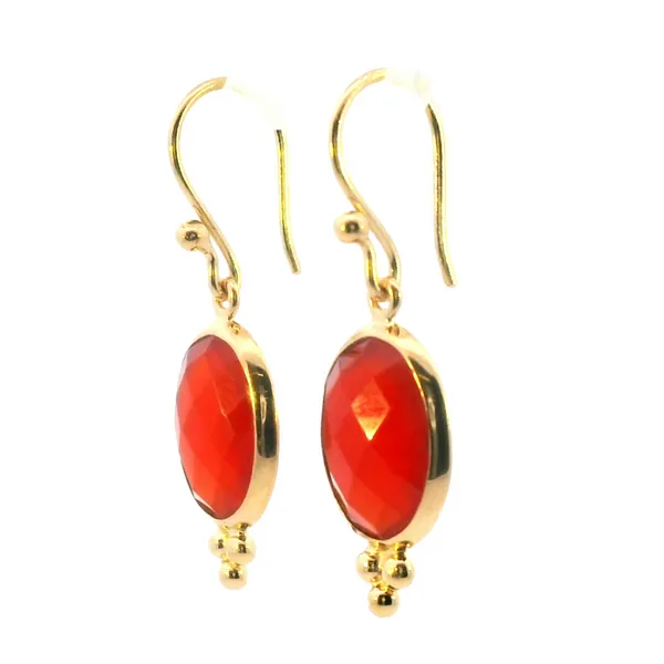 Red Onyx Yellow Vermeil Dangle Earrings Image 4 Bryan Jewelry Prattville, AL