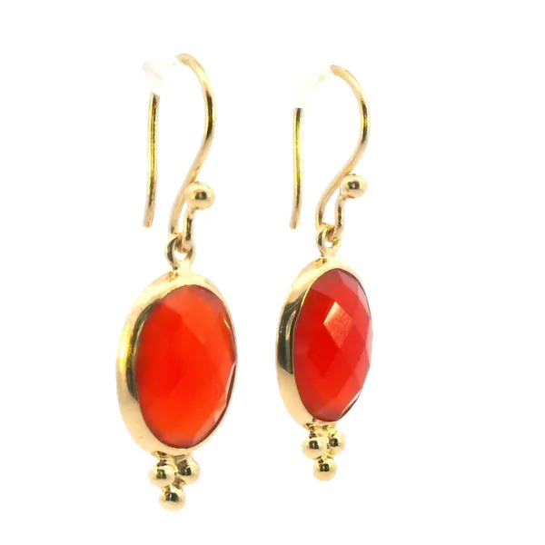 Red Onyx Yellow Vermeil Dangle Earrings Image 5 Bryan Jewelry Prattville, AL