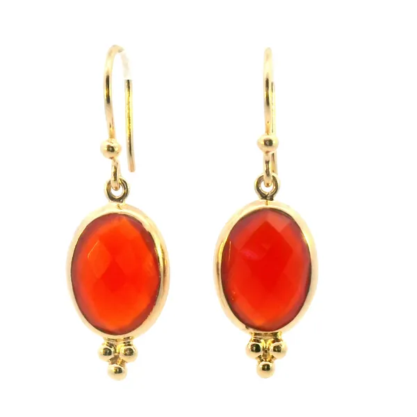 Red Onyx Yellow Vermeil Dangle Earrings Bryan Jewelry Prattville, AL