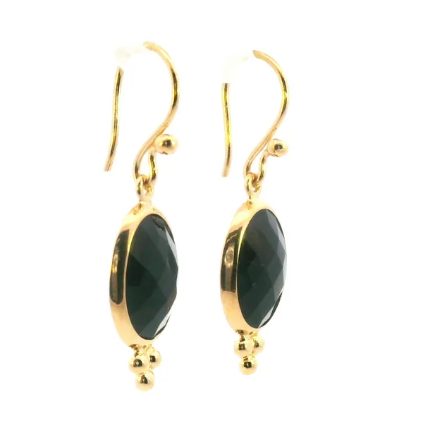 Black Onyx Yellow Vermeil Dangle Earrings Image 4 Bryan Jewelry Prattville, AL