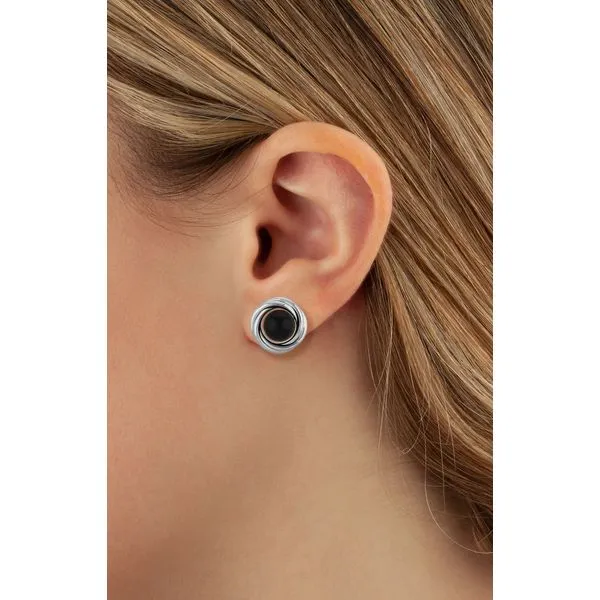 Non-pierced 8mm onyx & sterling silver earring Image 2 Bryan Jewelry Prattville, AL