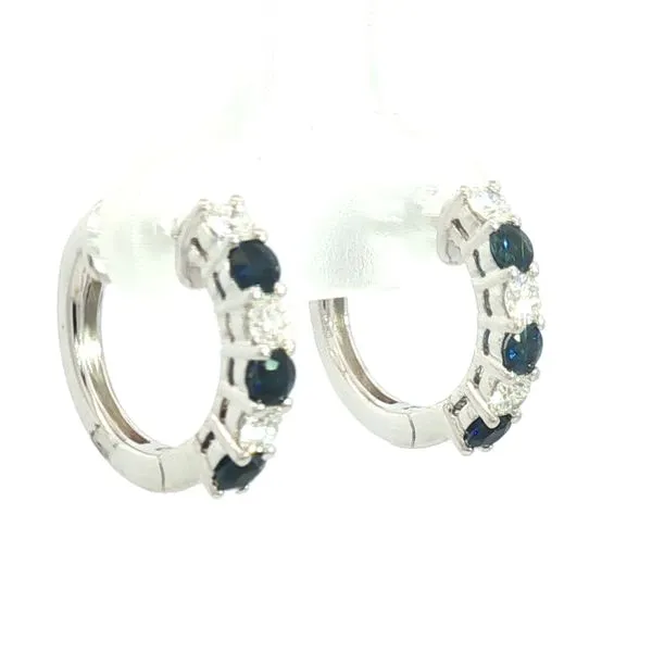 Sapphire and Diamond earrings in 14k white Image 2 Bryan Jewelry Prattville, AL