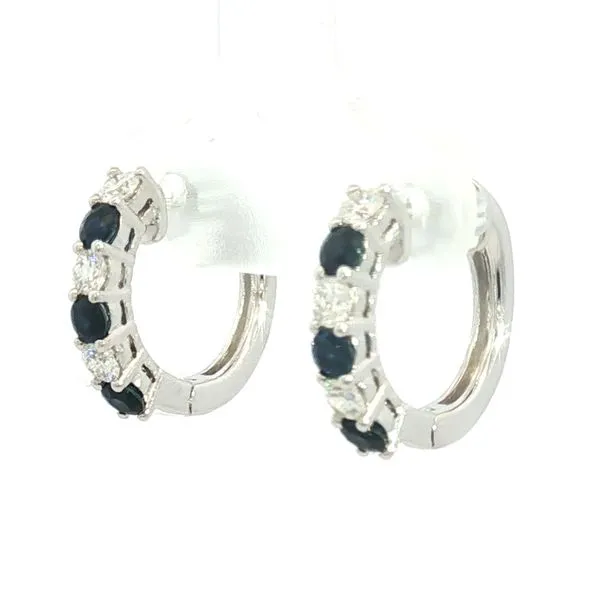 Sapphire and Diamond earrings in 14k white Image 3 Bryan Jewelry Prattville, AL