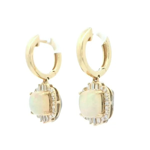 14ky hoops with beautiful opal & diamond drop Image 4 Bryan Jewelry Prattville, AL