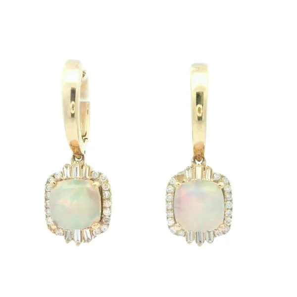 14ky hoops with beautiful opal & diamond drop Bryan Jewelry Prattville, AL