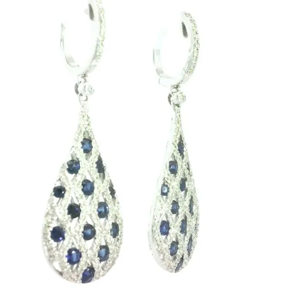 14kw Sapphire & Diamond Dangles Image 2 Bryan Jewelry Prattville, AL