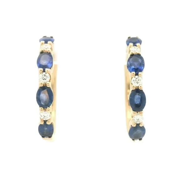 Sapphire & Diamond Hoops-14ky Bryan Jewelry Prattville, AL