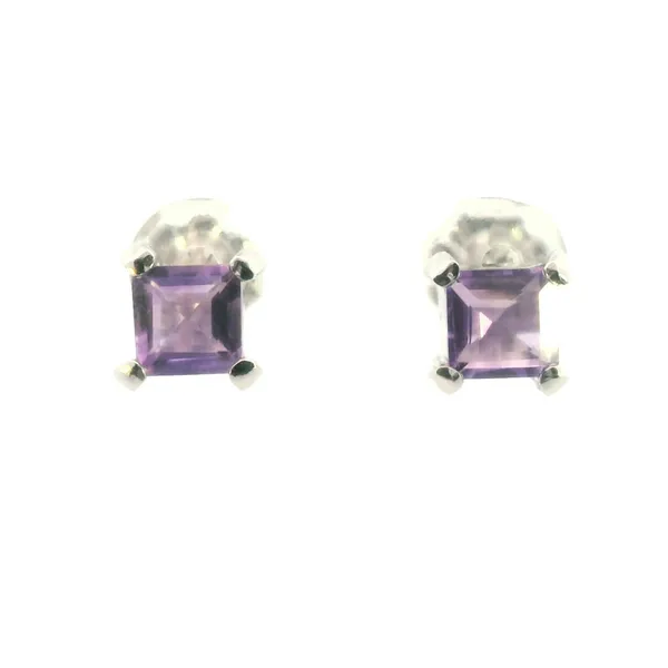 6x6mm Princess cut Amethyst Studs in Sterling Silver Bryan Jewelry Prattville, AL