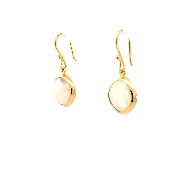 Rainbow Moonstone yellow vermeil dange earrings Image 3 Bryan Jewelry Prattville, AL