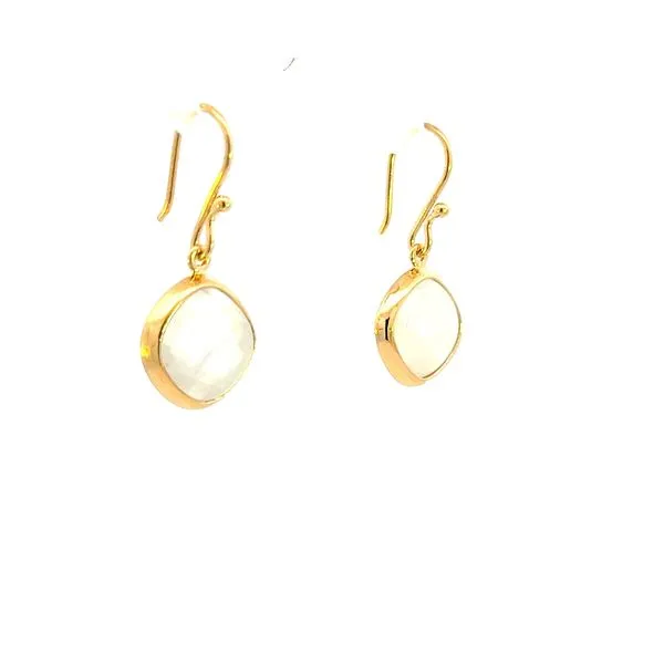 Rainbow Moonstone yellow vermeil dange earrings Image 4 Bryan Jewelry Prattville, AL